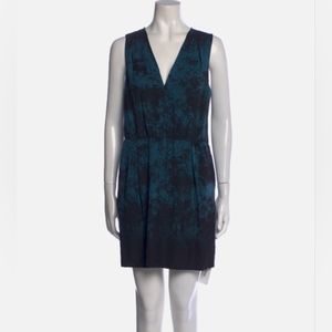 Halston Heritage Blue Printed Mini Dress